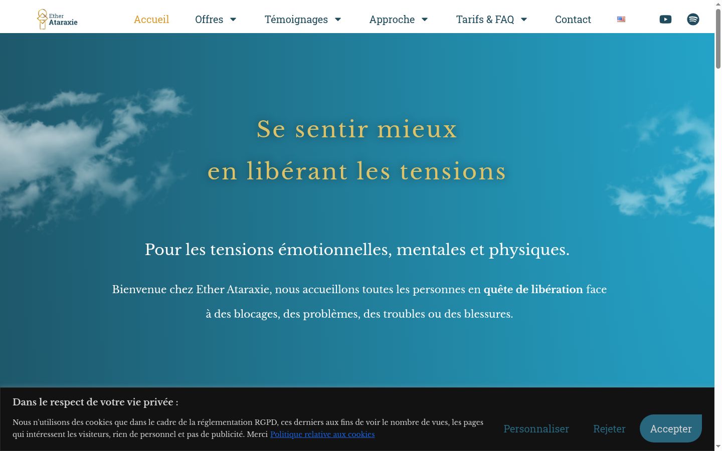 Captura de ecrã do banner de consentimento apresentado antes de qualquer interação