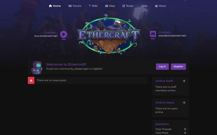 Screenshot of ethercraft.net