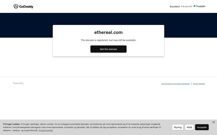 Screenshot of ethereal.com