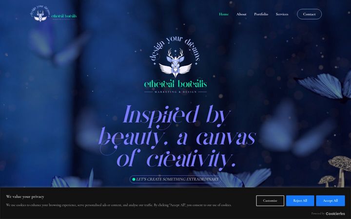 Screenshot of etherealborealis.com