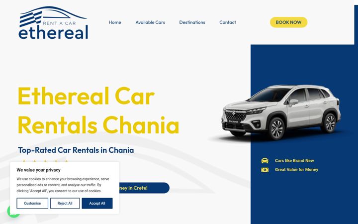 Snímek obrazovky etherealcars.gr