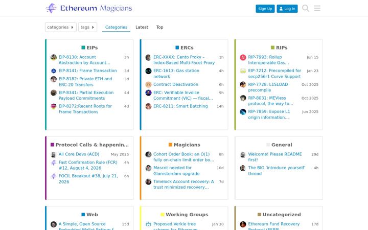 Screenshot of ethereum-magicians.org
