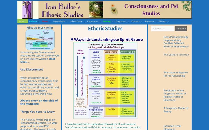 Screenshot του ethericstudies.org