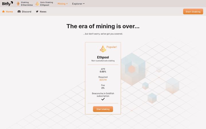 Screenshot of ethermine.org
