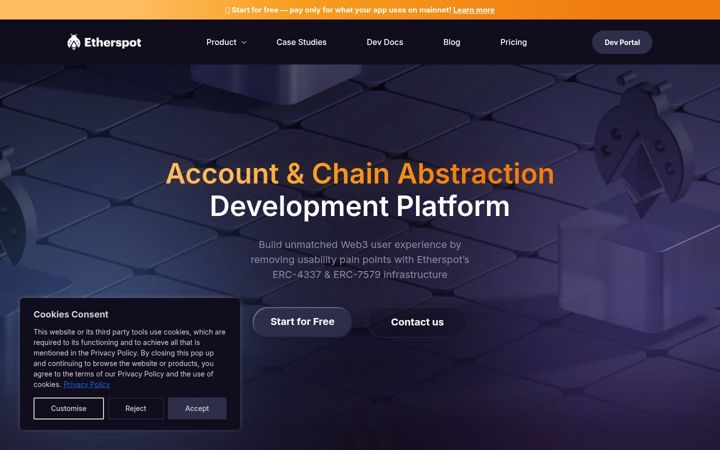 Zrzut ekranu etherspot.io