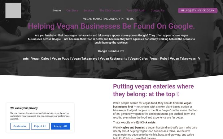 Captura de ecrã de ethi-click.co.uk