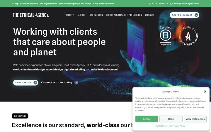 Screenshot of ethical-agency.com