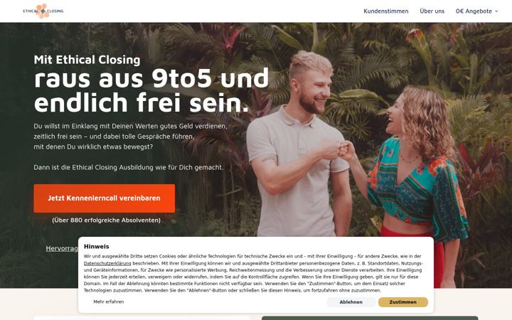 Screenshot of ethical-closing.de