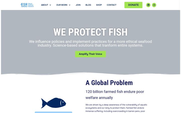 Screenshot of ethicalseafoodresearch.com