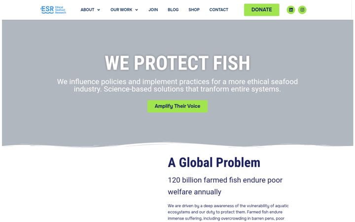 Screenshot of ethicalseafoodresearch.org