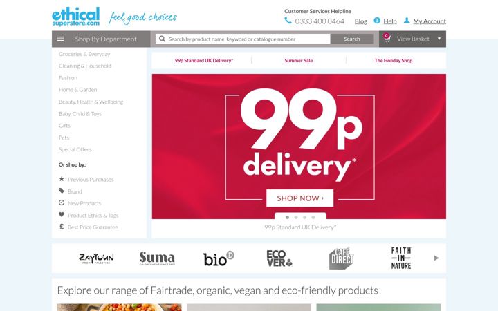 Screenshot of ethicalsuperstore.com
