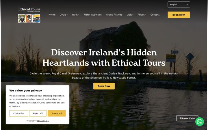 Skærmbillede af ethicaltours.ie