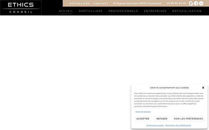 Skärmbild av ethics-conseil.fr