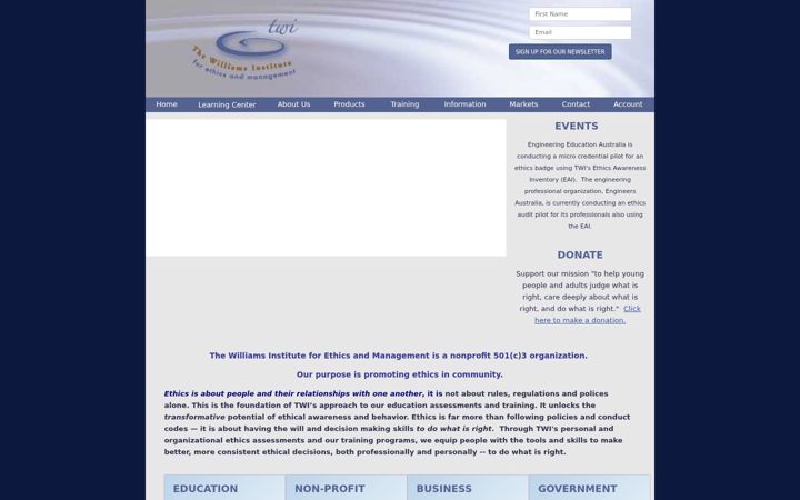 Ekraanipilt saidist ethics-twi.org