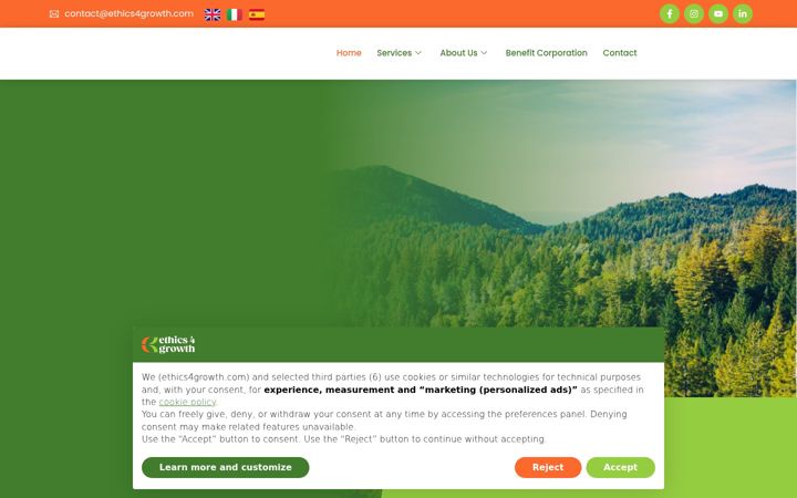 Screenshot of ethics4growth.com