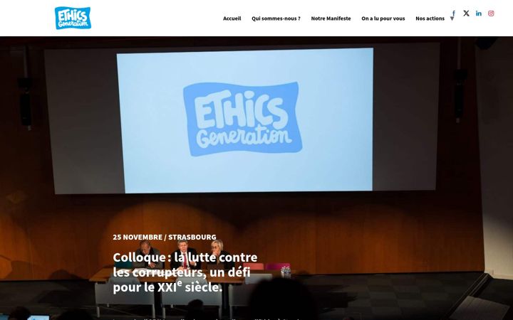 Ekraanipilt saidist ethicsgeneration.org