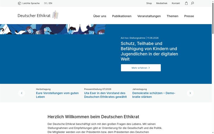 Screenshot of ethikrat.org