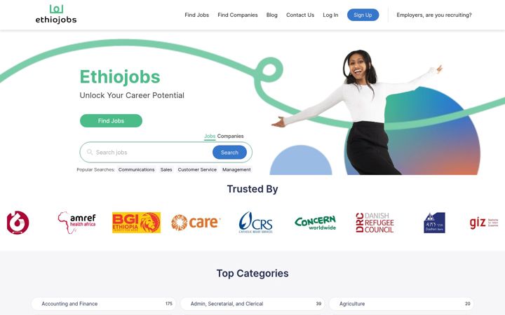 Screenshot of ethiojobs.net