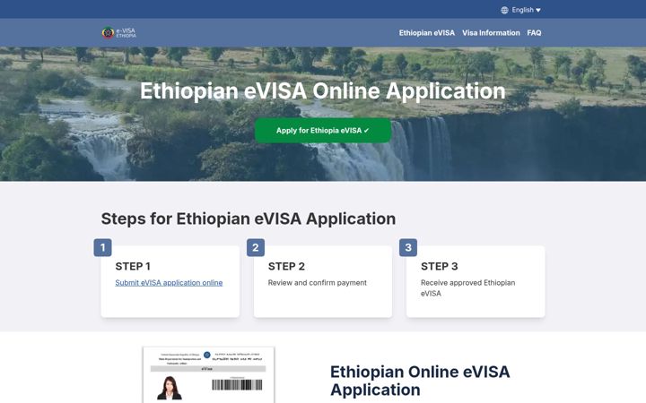 Screenshot of ethiopia-evisa.com