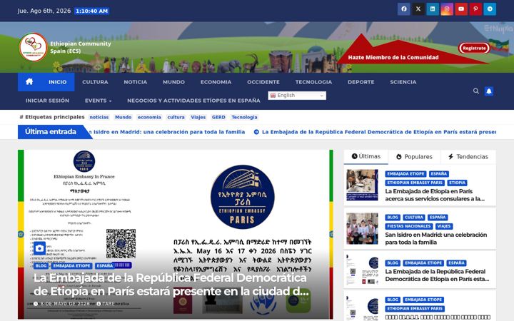 Screenshot of ethiopiansinspain.com