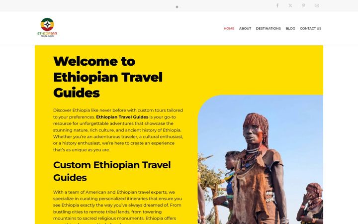 Screenshot of ethiopiantravelguides.com