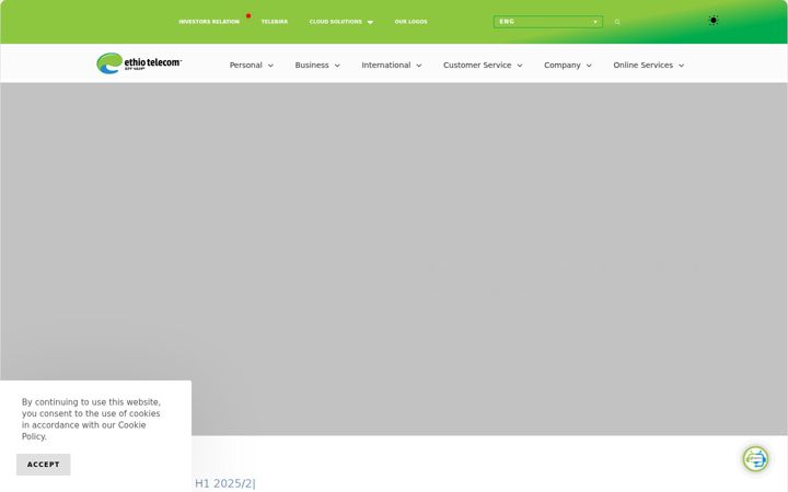 Screenshot of ethiotelecom.et