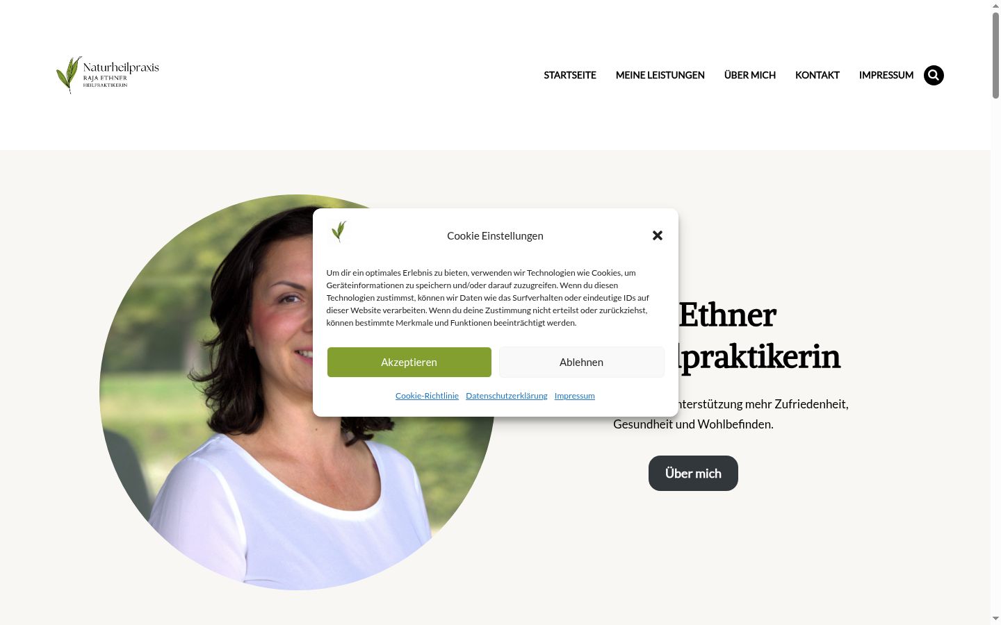 Screenshot des Einwilligungsbanners vor jeglicher Interaktion