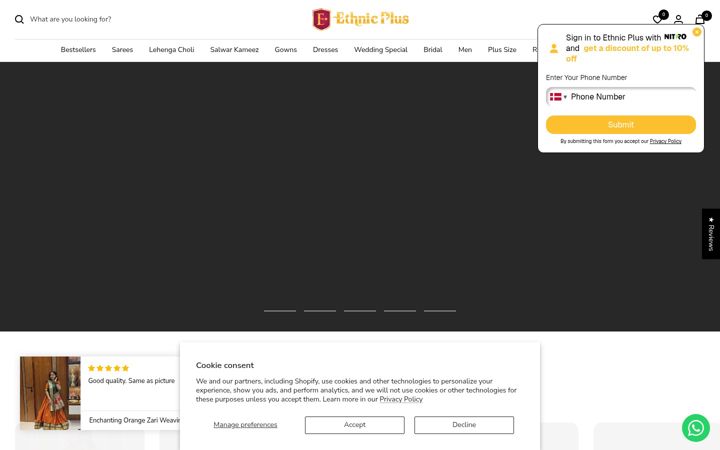 Ekrānuzņēmums no ethnicplus.in
