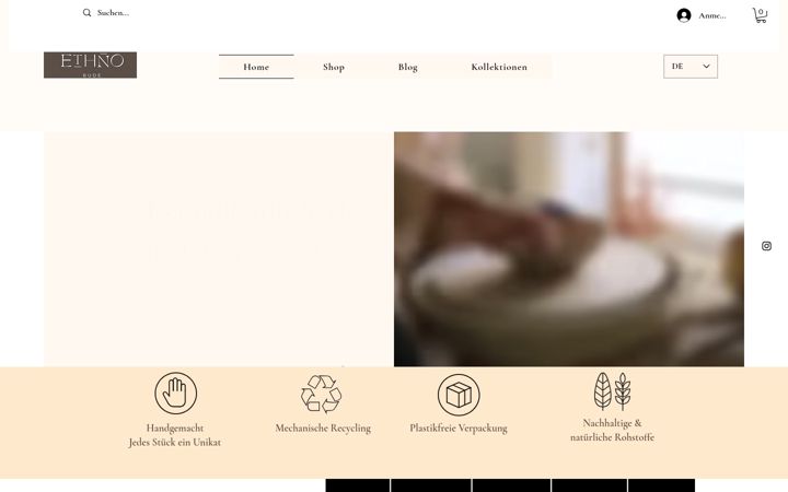 Screenshot von ethnobude.de