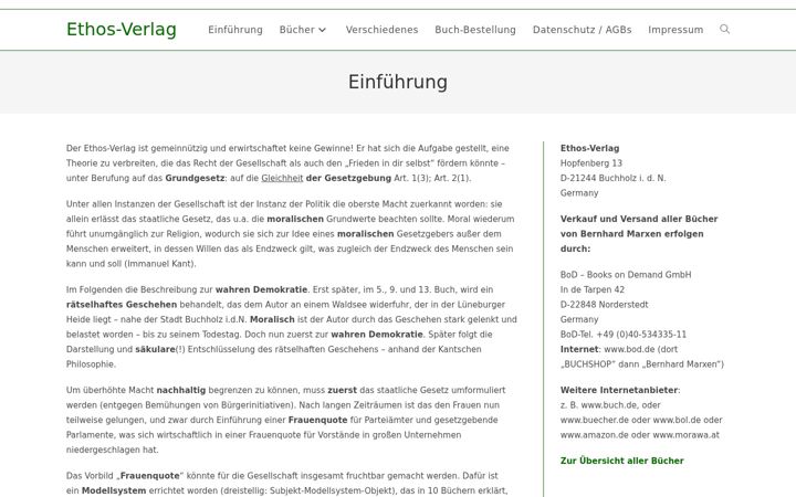 Screenshot of ethos-verlag.de