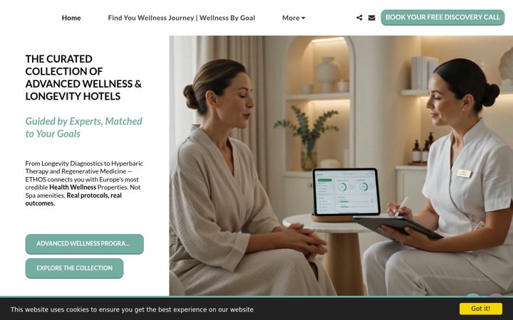 Screenshot of ethos-wellnessboutiquehotels.com