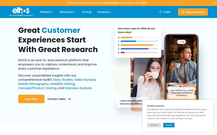 Screenshot of ethosapp.com