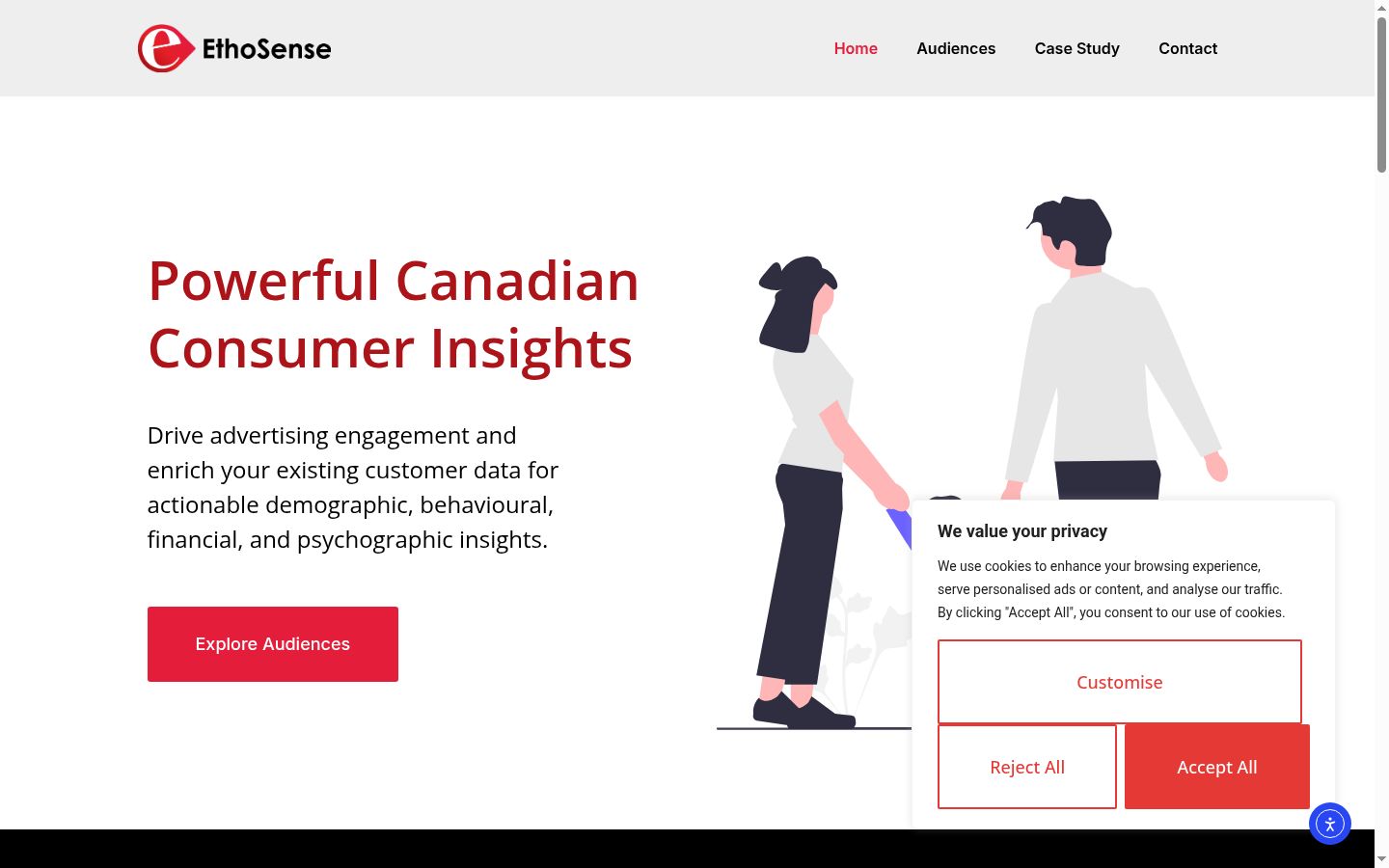 Screenshot of the consent banner shown before any interaction