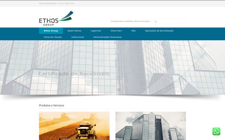 Екранна снимка на ethosgroup.com.br