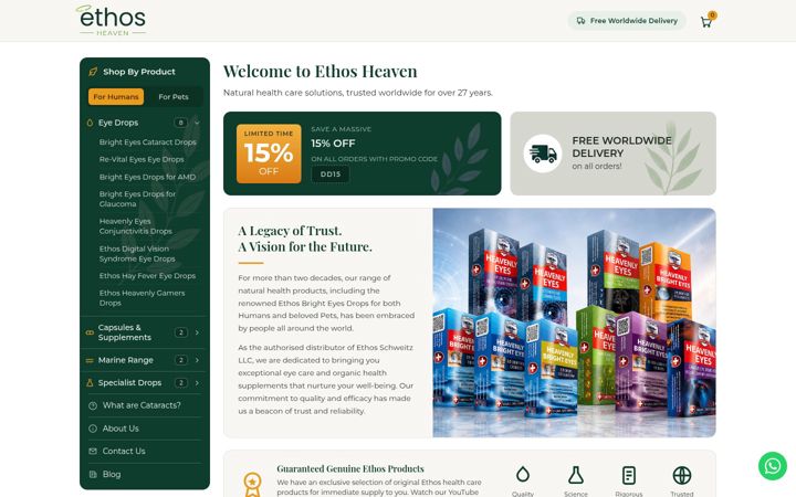 Screenshot of ethosheaven.com