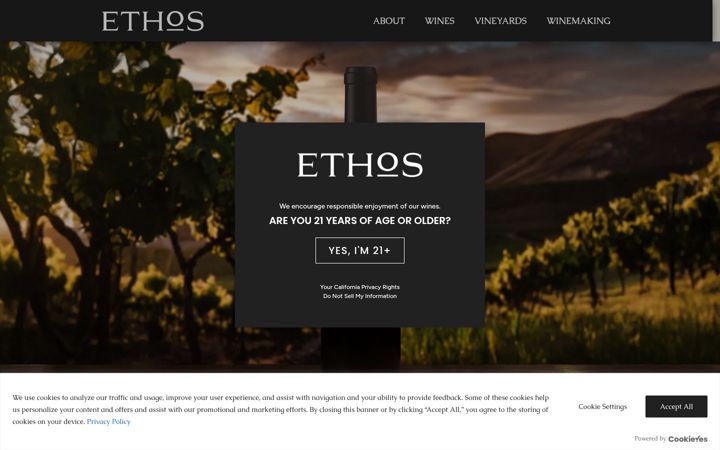 Screenshot of ethoswine.com