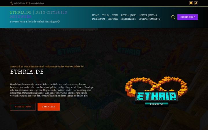 Screenshot of ethria.de