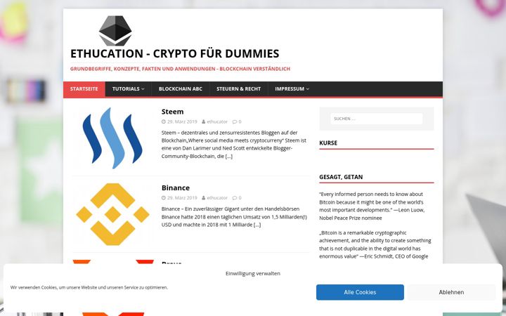 Screenshot of ethucation.de