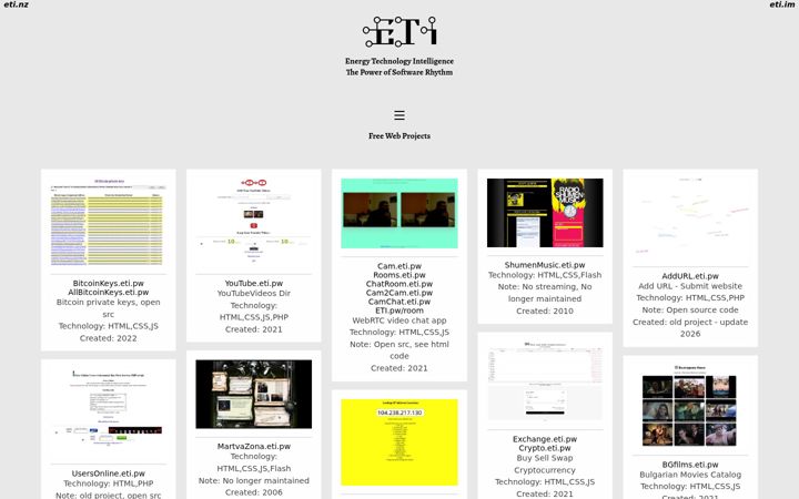 Screenshot of eti.pw