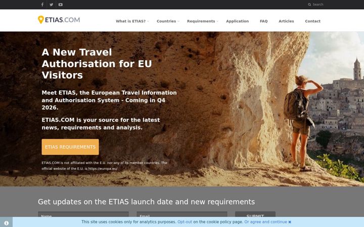 Screenshot of etias.com