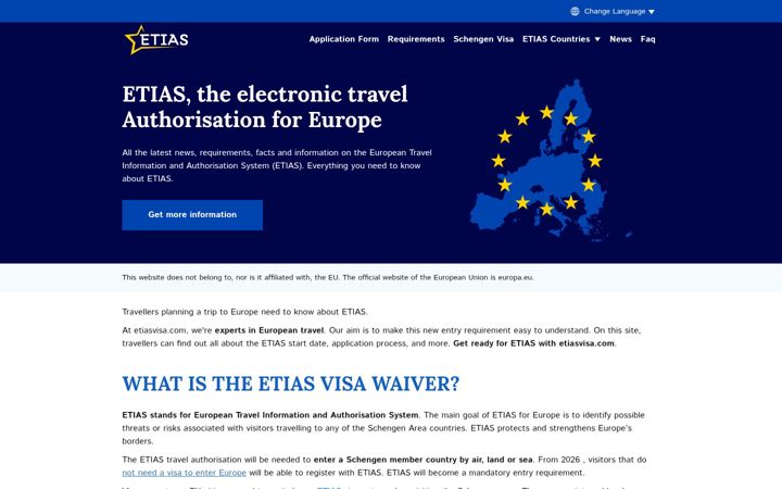 Screenshot of etiasvisa.com