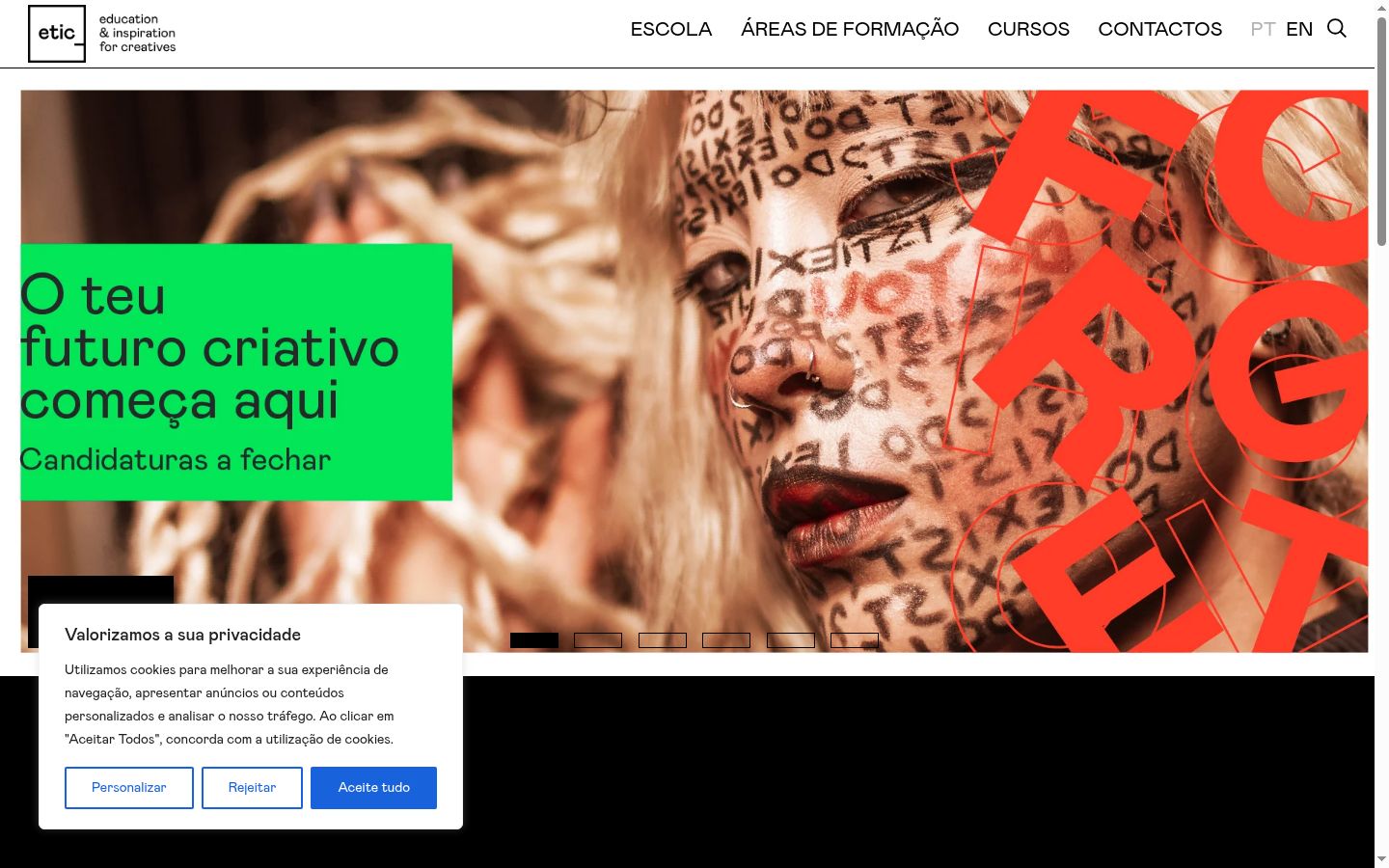 Captura de pantalla del banner de consentimiento mostrado antes de cualquier interacción