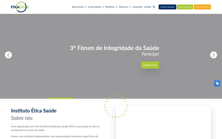 Screenshot of eticasaude.org.br