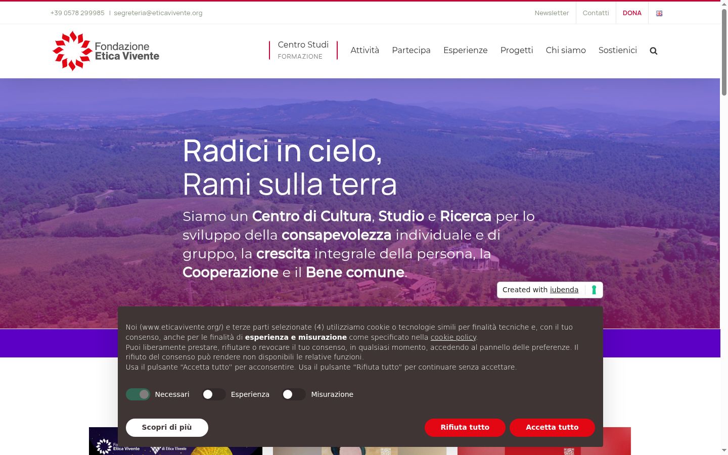 Screenshot of the consent banner shown before any interaction
