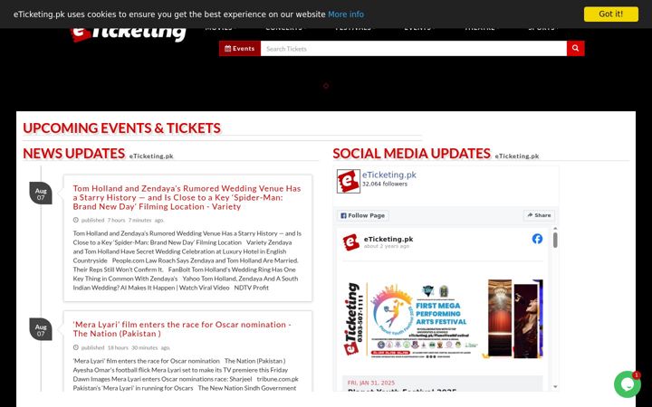 Screenshot of eticketing.pk