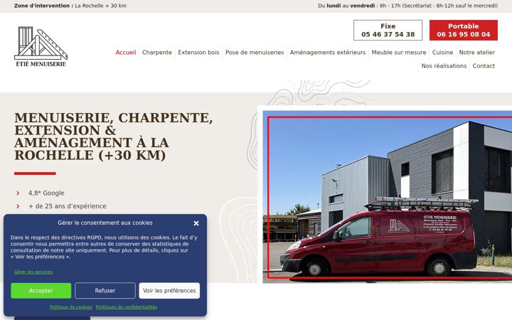 Screenshot of etiemenuiserie.fr