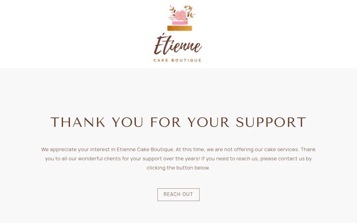 Screenshot of etiennecakeboutique.com