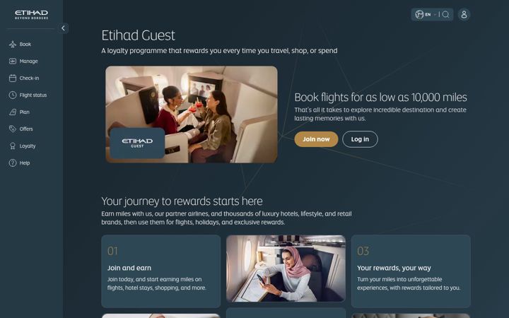 Screenshot di etihadguest.com