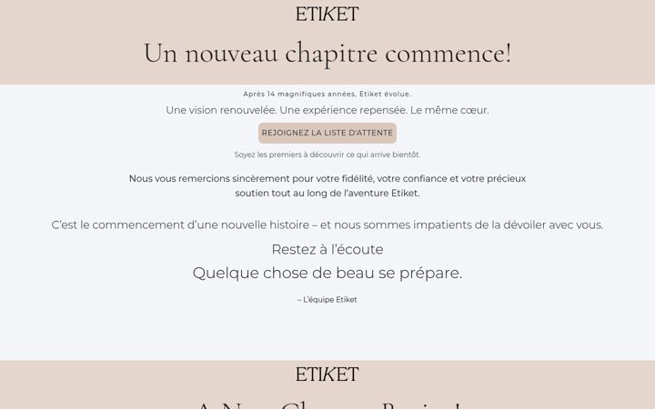 Screenshot of etiket.ca