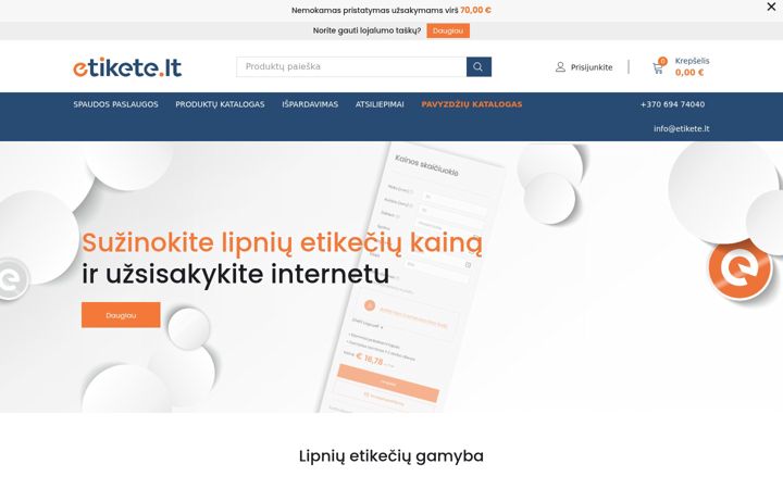 Snímek obrazovky etikete.lt